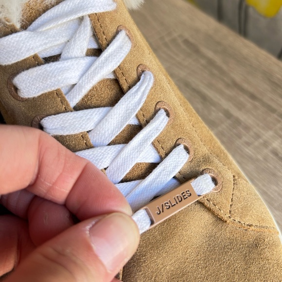 J slides shoes platform sneakers Sherpa fur - Picture 3 of 5